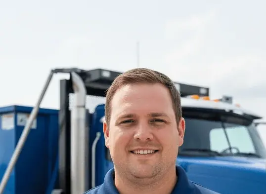A BDN Bros Dumpster Rental Bradenton driver ready for delivery in Bradenton, FL